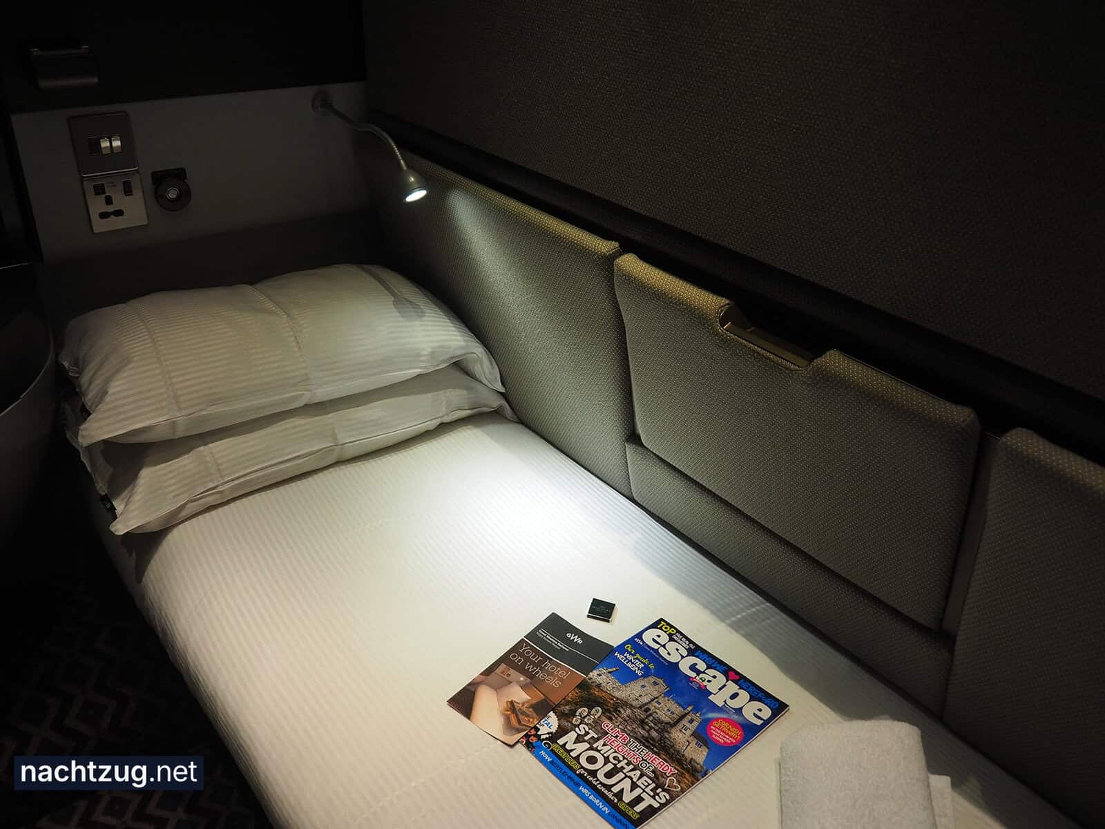 GWR Night Riviera Nachtzug: bequemes Bett im Schlafwagen